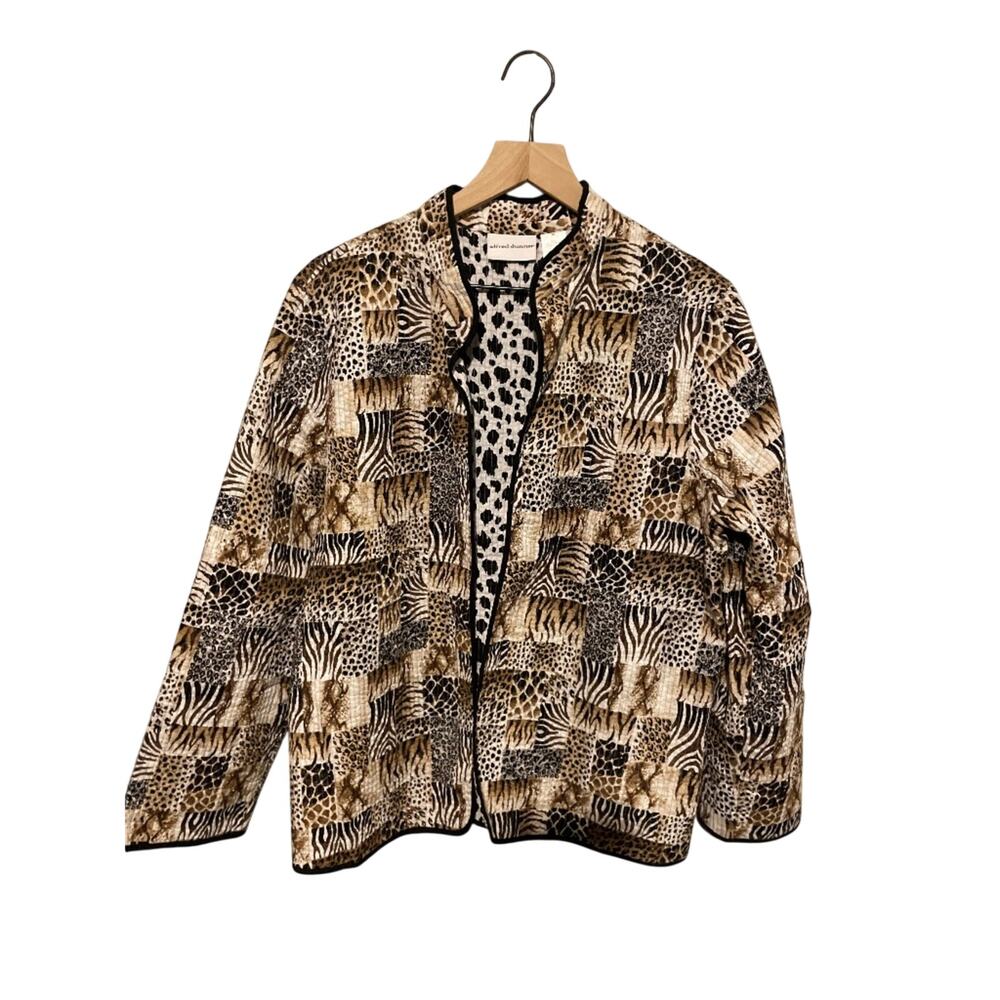 Alfred Dunner women’s size 16 animal print jacket 100% cotton